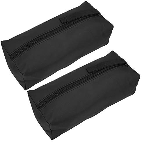 2Pcs Zipper Tool Bags, Multipurpose Canvas Tool Pouch Tool Organizer Storage Bag for Organising Screwdrivers Wrenchs Pliers Brushes Tools 11.8in (Black)