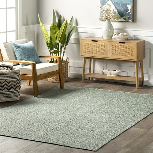 nuLOOM Rigo Green Solid Flatweave Area Rug, 8' x 10'