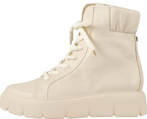HÖGL Damen Stiefeletten Schuhe Bernie Schnürboots Glattleder Elegant Freizeit uni Bernie Boots Leder Beige Plateau Schnürboots Stiefeletten Damen Glattleder