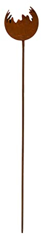 BigDean Feuerkugel Rost-Optik ø 16 cm– Kerzen Windlicht Garten Deko aus Rost Flamme Stecker groß