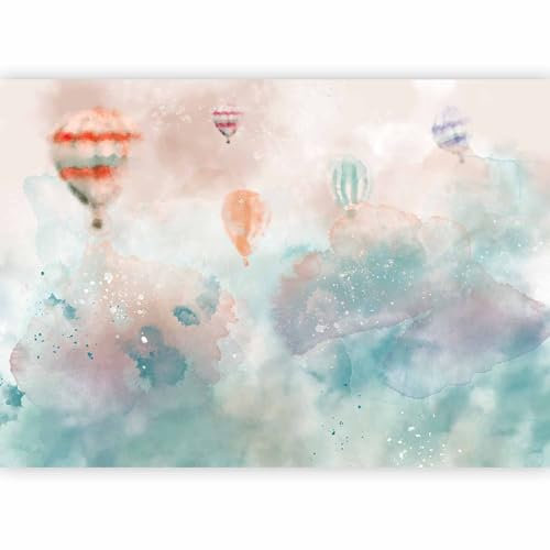 murando PREMIUM Fotomurales 400x280 cm Papel pintado tejido no tejido Decoración de Pared decorativos Murales moderna de Diseno Fotográfico colorido Cielo de los ninos Globo Nubes e-A-0136-a-a