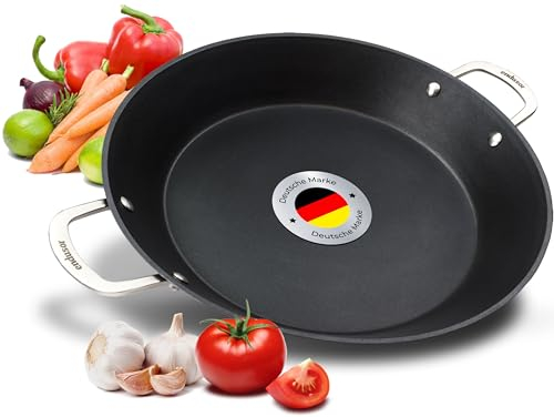 endusor Paellera induccion | 38 cm Ø Paellera de aluminio + protección antiadherente | Todo tipo de cocinas - inducción vitrocerámicas gas eléctrica | Deliciosa paella casera para 6 a 8 personas