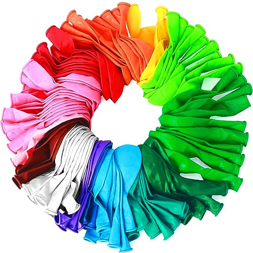 Koogel 110 Stücke Bunt Luftballoons Geburtstag, Latex Farbige Ballons 30cm (12 Zoll) Helium Ballons für Kindergeburtstag Hochzeit Luftballons Girlande Einschulung Baby-Dusche (Zufällige Farbe)
