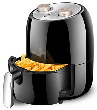 Ölfreie Heißluftfritteuse, gesundes Kochen, Toaster, Ofen, Turbo-Broiler, Pommes Frites, Zwiebelringe, Konvektions-Power-Air-Ofen 2 Qt, Schwarz