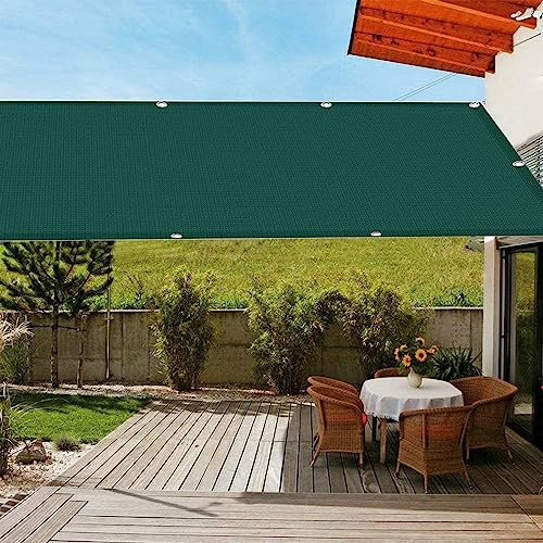 AMZYU Balkon Sichtschutz Garten 145 x 850 cm Schattennetz Schattiergewebe Garten Windschutz Atmungsaktiv mit Kabelbindern für Terrasse Outdoor, Dunkelgrün