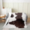 Flanell Decke Kuhfell Rindsleder Bauernhaus Western Bauernhoftier Braun Weiß Wohndecke Warm Weich Sofadecke, Für Einzelbett, Sofa, 150x200cm
