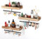 Emfogoo Porte Bijoux Murale, Rangement Bijoux et Etagere Murale Bois 2 en 1, Presentoir Bijoux Mural de Rangementen Maximal 20Kg, Arbre a Bijoux pour Collier, Anneau, des Boucles d'oreilles Montre