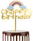 Mciskin Cartoon Happy Birthday Cake Topper Multicolor Acryl Cupcake Topper für Geburtstag Party Gold Cake Topper Happy Birthday für Mädchen oder Jungen Babys Gold Thema Kuchen Dekorationen Supplies