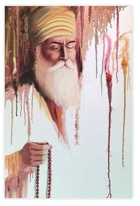 AAVEDA Guru Nanak Dev 5 Leinwand-Poster, Wandkunst, Dekor, Bild, Gemälde für Wohnzimmer, Schlafzimmer, Dekoration, ungerahmt, 30 x 45 cm