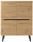 Furn.Design Highboard in Eiche Artisan und schwarz skandinavisch Anrichte Wohnzimmer Esszimmer Schrank 107 x 134 cm Ronson (Highboard)