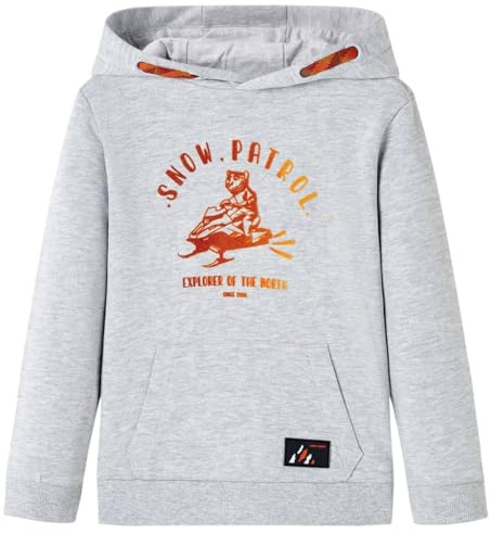 vidaXL Kinder-Kapuzenpullover Grau Melange und Orange 104