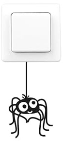 Sticker SPINNE Wandaufkleber Lichtschalter Wandsticker Tiere Wandtattoos Kinderzimmer Illustration Spinnchen