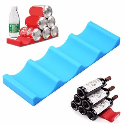 TOPBATHY Organisateur Silicone pour Bouteilles Et Canettes Rangez Boissons Frigo Table De Fête Rouge