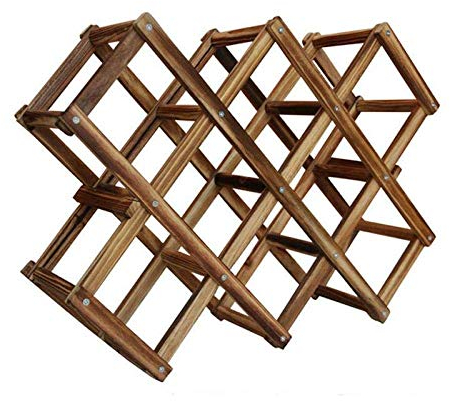 Generisch Weinregal,Klassisches rotes Holzregal für Bier, faltbar, für 10 Flaschen, Küchenbar-Display, Regal, Organizer, Halterung, Küchenbar-Displa