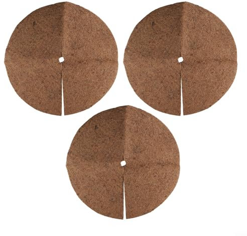 3 x Kokos-Mulchscheiben, Kokosfasern, Mulch für Ringbaumschutz, Pflanzenschutz, Kokosfaser-Matte (60 cm)