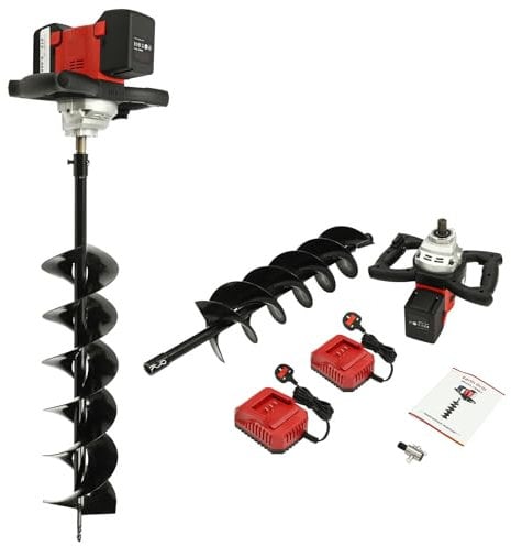 NaMaSyo Electric 6-Speed Earth Auger Post 2000W Electric Auger Cordless Power Head Heavy Duty Electric Post-Hole Digger for Installing Fence Post Drilling Planting Trees