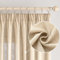 EMEMA Gardinen Vorhänge Leinenvorhang mit Kräuselband Voile Vorhang Leinenoptik Modern Halbtransparent für Wohnzimmer Dekoschal Küchengardinen Schlaufenschal Schlafzimmer Beige 140 x 225 cm