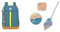 LÄSSIG Kinder Wanderrucksack Kinderrucksack & Anhänger und Patches Set (3 Stk.) mit Druckknopf/School Patches Set Dolphin Ocean Edition