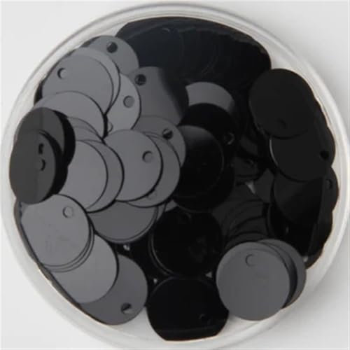 1000 teile/los 12mm Große Runde Pailletten Flache Runde Geeignet for Nähen Verschönerung DIY Mit Seite Loch Handwerk Zubehör Schwarz Konfetti