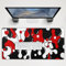 Red Black White Mouse Pad Extended 3XL Cool Geometric Japanese Extended Desk Mat 120X60cm Non-Slip Rubber Base Stitched Edge Large XXXL Mousepad for Desk Gaming Laptop Desktop,47.2x23.6 Inch