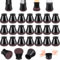 24 Stück Stuhlbeinkappen, Silikon Stuhlbeinschoner Schwarz Filzgleiter für Stühle Verdickte Schutzkappen für Kippbare Stuhlbeine zum Bodenschutz (19-28mm)