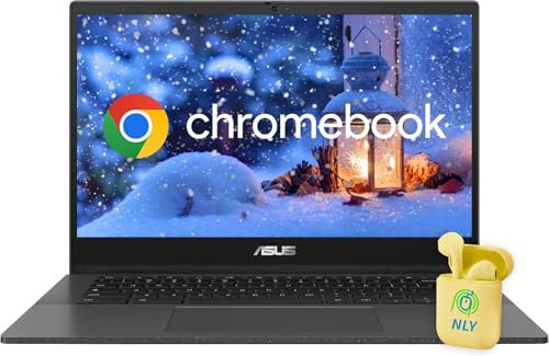 ASUS 14 FHD Business Chromebook Laptop,4GB RAM 320GB eMMC (64GB eMMC + 256GB SD Card), MediaTek Kompanio 520 8-Core Processor, Camera Privacy Shutter, Media Card Reader, NLY Earphones, Gray