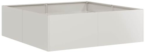 vidaXL Jardinera 100x100x30 cm Acero Inoxidable, macetero, Soporte para Plantas, lecho Elevado, Soporte para jardineras, Bandeja para Plantas