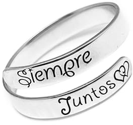 RINCON DEL ARTESANO HECHO A MANO MALAGA Anillo para Mujer con Frases Personalizadas. Ajustable-Adaptable-Fabricado en Plata 925/1000. Regalo día de la Madre. Anillo Mujer. Modelo Fino