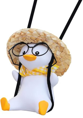 ZEPIQOR Schwingende Ente Auto Hängend Ornament, Schaukel Ente Auto Rückspiegel Anhänger, Süße Swinging Duck Auto Innenraum Deko für Autospiegel Hängendes Zubehör