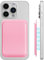 LYQNIHOB 1 pcs Portafoglio Magnetico da Cellulare per iPhone con Tasca Adesiva in Pelle per Tessere, Carte e Badge - Pelle Vegana, Pratico Porta Carte di Credito Cover, Memorizza 2 Carte, rosa