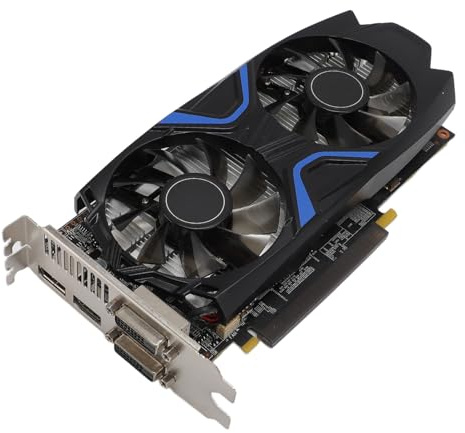 VBESTLIFE GTX1050TI 4GB Graphics Card, GDDR5 128 BIT GPU PCIE 3.0 16x Gaming-Grafikkarte, 2 Fans Cooling Gaming Card mit HDMI DVI-D DP-Ports
