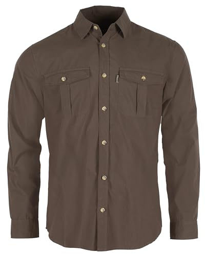 Pinewood Herren Safari Hemd Langarm - Stilvolles Outdoor Hemd Herren - Schnelltrocknende und weiche Polyester-Baumwoll-Mischung - Vielseitig einsetzbares Wanderhemd
