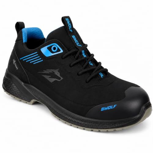 BWOLF Noir S3S Arbeitsschuhe Herren ESD S3 – Sicherheitsschuhe mit Verbundkappe und Kevlarsohle, wasserdicht, ölbeständig, rutschhemmend