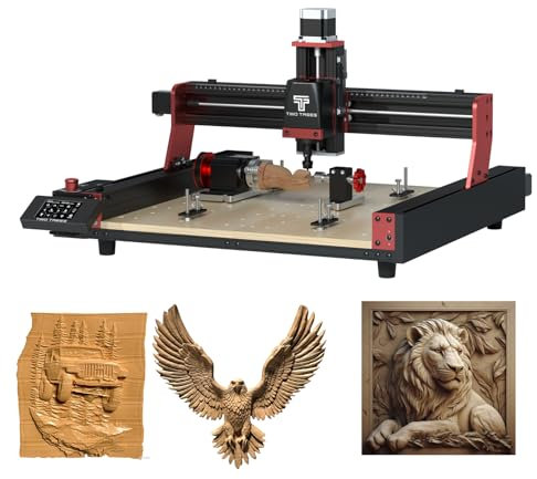 Twotrees TTC450 Pro CNC Fräsmaschine, mit Vierte Achse, Metallfräsmaschine, Upgradeable CNC Holzfräser, Umschaltbare Lasergravur maschine, Graviermaschine zum Gravieren von Holz, Acryl, MDF, PCB