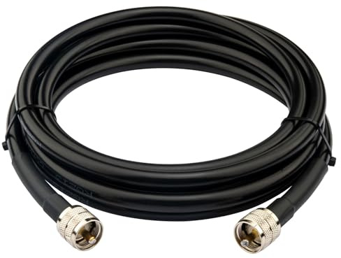 YOTENKO Cable coaxial RG213 de 10 pies con conectores PL259, cable coaxial CB de pérdida ultra baja RG-213 UHF PL259 cable coaxial macho a macho, 50 ohmios, para antena de radio CB de radio Ham