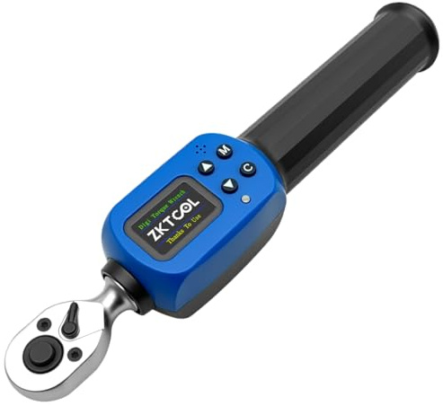 ZKTOOL Digitaler Drehmomentschlüssel, 1,5–30 Nm Ratschen-Drehmomentschlüssel, fünf Arten von Einheiten, Nm, Lbf.ft, LBF.IN, Kgf.cm, Kgf.m, ± 2 % hochgenaue LED-Anzeige, Summer-Alarm-Kalibrierung und