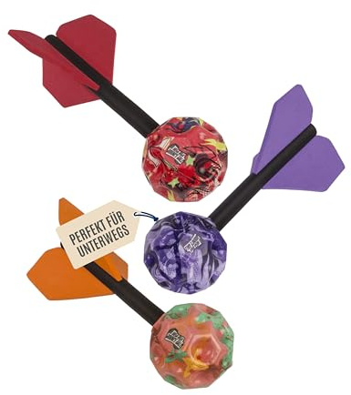 Out of the blue Flying Mega High Bounce Ball I extrem Springender Wurfball mit Schweif I kombinierter Flummi- & Kometenball I Outdoor-Spielzeug ca. 7 x 20 cm I 1 Stück (3-farbig Sortiert)