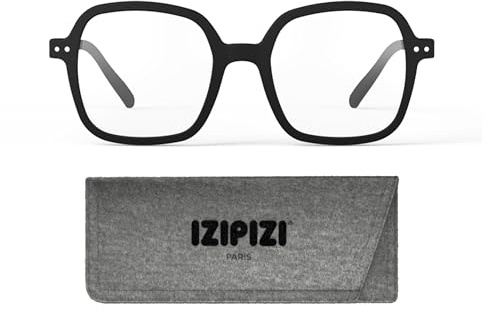 IZIPIZI #OFFICE Lesebrille Quadrat Schwarz +2.5 Dioptrie, quadratische Lesebrille für Presbyopie, Soft-Touch Gestell aus Bio-Polyamid, moderne Lesehilfe für Damen und Herren