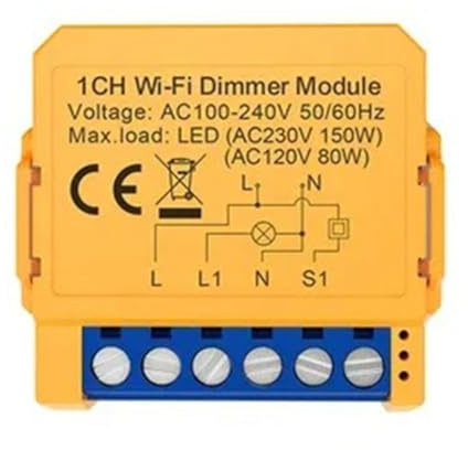 Aribrnten Tuya WiFi Smart Dimmer Switch Module 1 Gang Dimmer Light Switch Module APP Remote Control Works with Home Easy Install Easy to Use