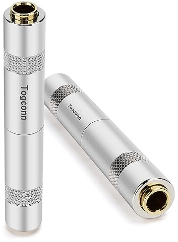 Connettore jack TRS/TS da 6,35 mm femmina a femmina (2 pezzi), connettore adattatore TRS stereo da 6,35 mm e TS mono jack da 6,35 mm, convertitore di genere per amplificatore, altoparlante, suono