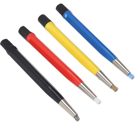 Vistreck 4-teiliges Kratzpinsel-Stift-Set mit Verstellbaren Spitzen für die Reinigung von Schmuck, Uhren und Münzen