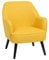 Trendy Polstersessel Cocktailsessel schwarze Beine Gelb Loken