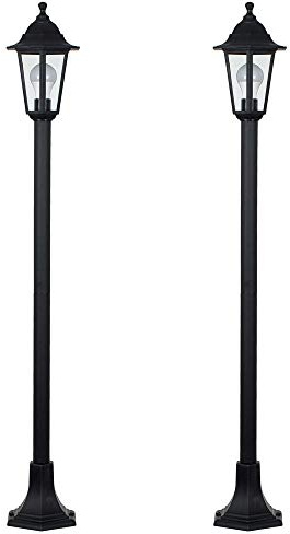 MiniSun | Traditional Victorian Style 1.2m Black Lamp Post Lights | Post Lights, Home Décor & Improvement Essential | Set of 2 | Mains Wired