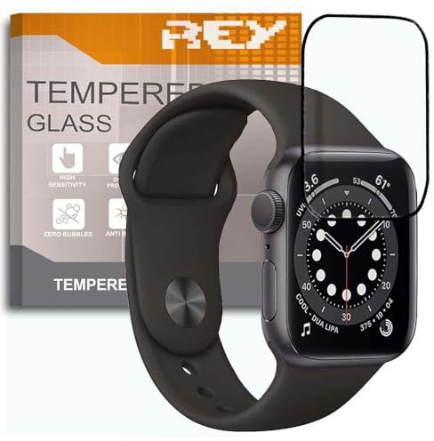 ELECTRÓNICA REY Pellicola salvaschermo 3D per Apple Watch Series 4 40mm - Series 5 40mm, Nero, Vetro temperato, Copertura Completa, Pellicola Protettiva Protezione Schermo, 3D / 4D / 5D