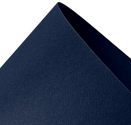 Netuno 100x Feinkarton Indigoblau DIN A4 21x29,7 cm einseitig strukturiert | 220g Prisma Indaco · stilvoller Künstlerkarton mit Struktur für Dekoration, Basteln, Karten & Einladungen
