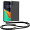 kwmobile Crossbody Case Compatible with Apple iPhone XS Case - Clear TPU Phone Cover w/Lanyard Cord Strap - Black/Transparent