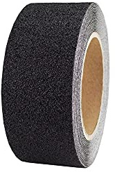 AnTina TAPES® schwarzes Grip-Tape Anti-Rutsch-Band für Innen- & Außenbereiche, rutschfestes Klebeband & Sicherheitsband, stark selbstklebend (5cm x 6m, Schwarz)