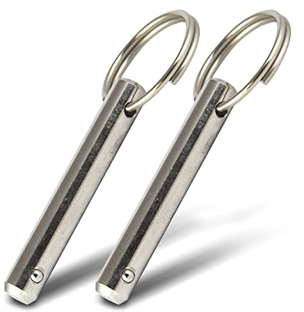 PROTECH 2 Stück Steckbolzen mit Kugel Sicherungsbolzen 8x53mm rostfreier Edelstahl A2 Bolzen mit Kugelsicherung und Ring Splintbolzen Schnellspannstifte