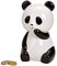 Wurm wunderschöne Spardose,Sparbüchse Panda Bär aus Keramik weiß, schwarz