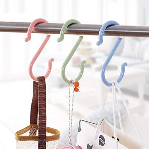 Dusenly 24 ganci colorati in plastica a forma di S, ganci per appendere asciugamani, vestiti per bagno, camera da letto, ufficio e cucina, dimensioni 6,8 x 3 cm
